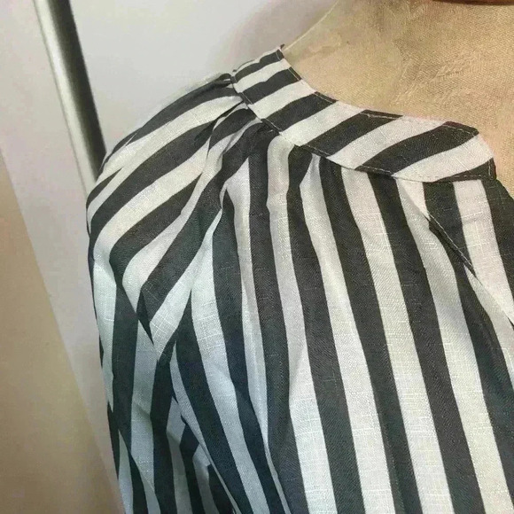 Zeagoo Button Down V Neck Tie Knot Cotton Long Sleeve Casual Blouse Size Medium - Picture 6 of 16